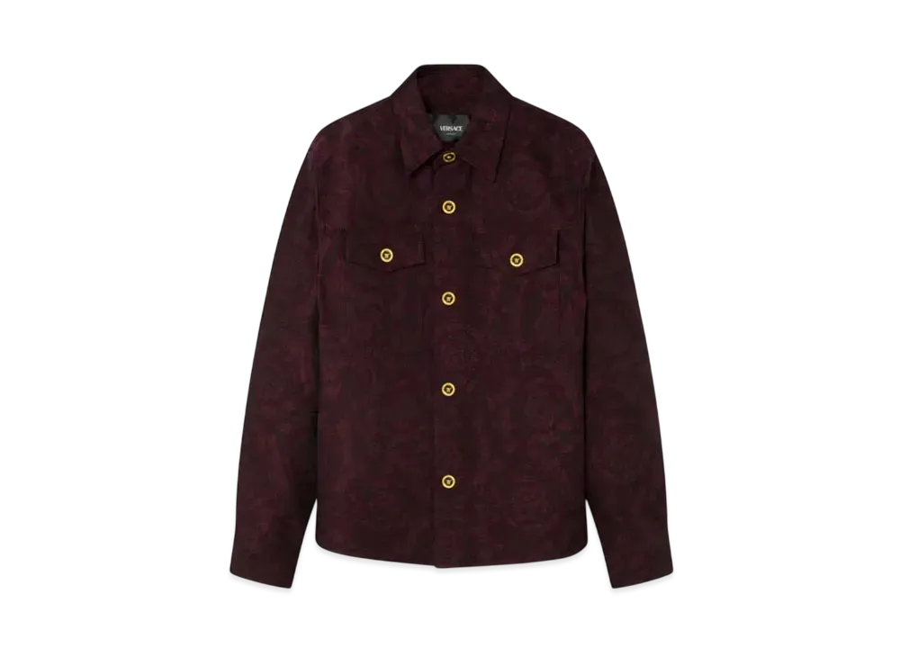 Versace Barocco Jacquard Overshirt "Burgundy"
