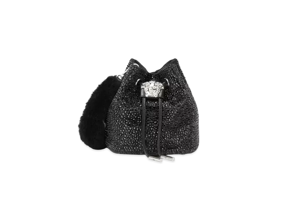 Versace Crystal La Medusa Mini Bucket Bag "Black/Silver"