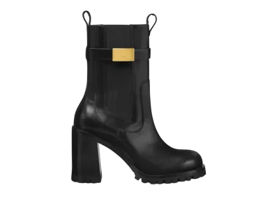 Versace Women's Radar Ankle Boots 85MM "Black/Gold"