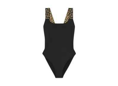 Versace Greca Border One-Piece Swimsuit "Black"