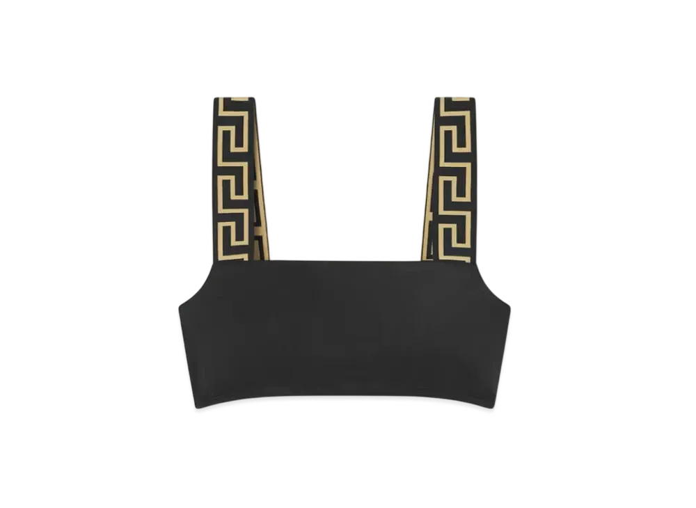 Versace Greca Border Bikini Top "Black"