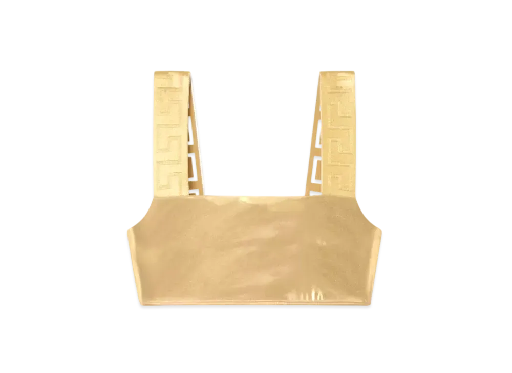 Versace Greca Border Metallic Bikini Top "Gold"