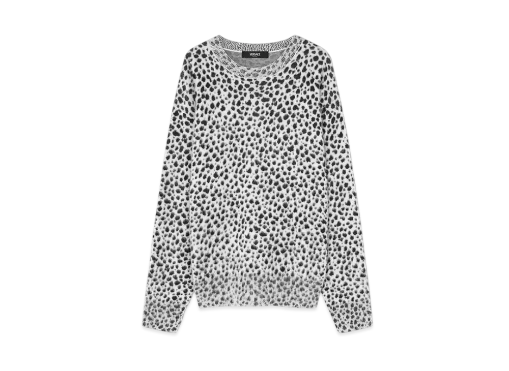 Versace Dalmatian Wool-Blend Oversize Sweater "Black/White"
