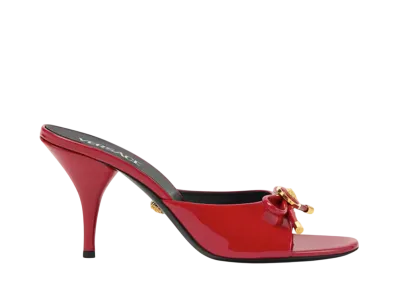 Versace Women's Opera Bow Patent Mules 85MM "Red"