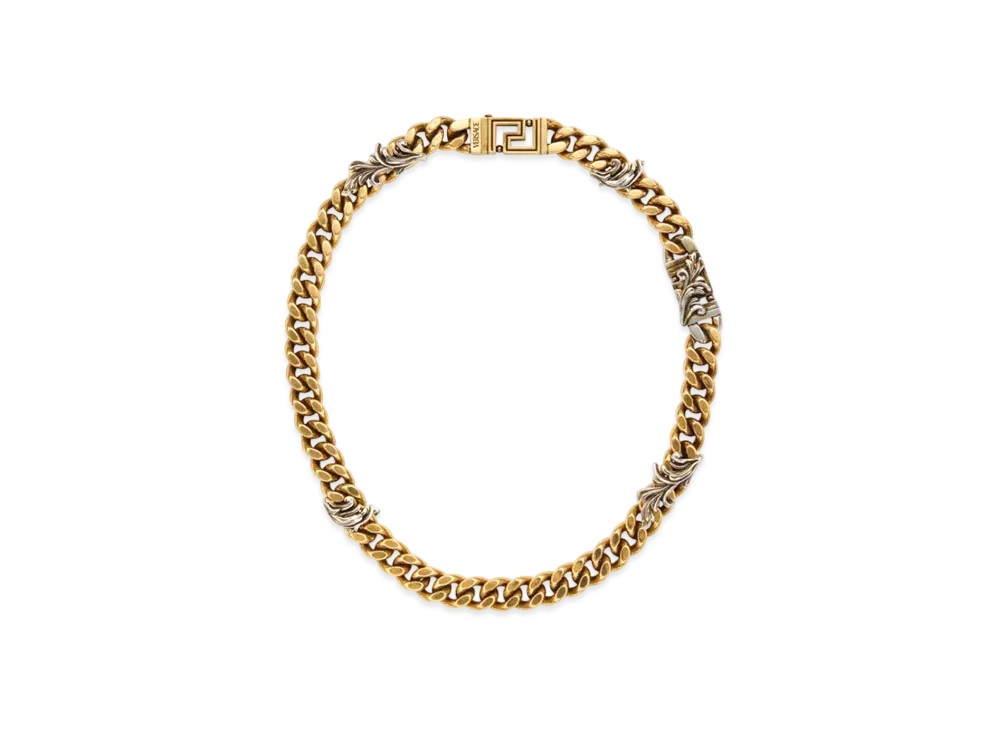 Versace Barocco Leaf Chain Necklace "Gold"