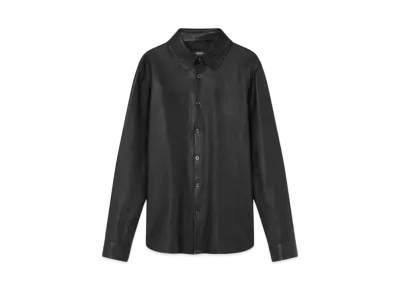 Versace Plonge Leather Shirt "Black"