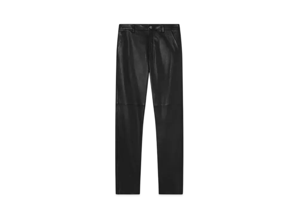 Versace Regular-Fit Plonge Leather Pants "Black"