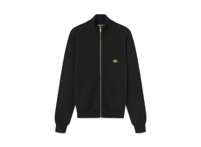 Versace Cashmere-Blend Knit Zip Sweater "Black"