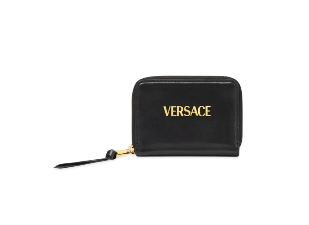 Versace Tag Zip Wallet "Black/Gold"