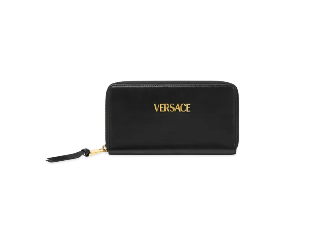 Versace Tag Long Wallet "Black/Gold"