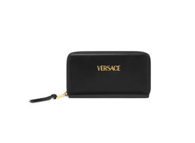Versace Tag Long Wallet "Black/Gold"