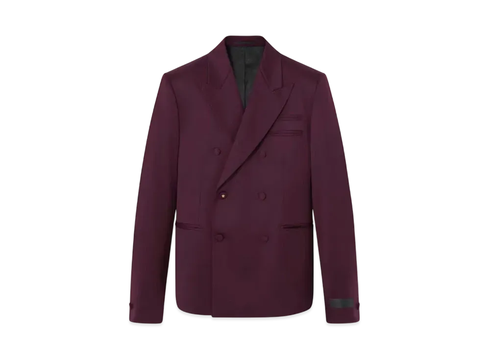 Versace Wool Double-Breasted Blazer "Burgundy"