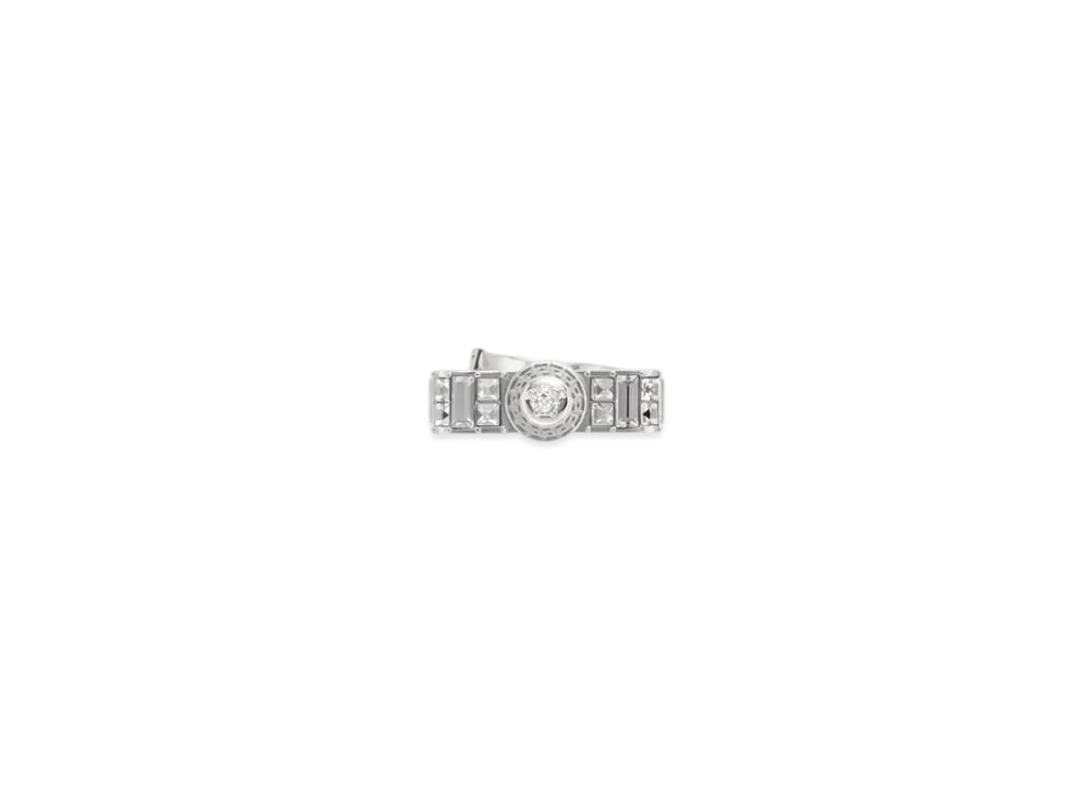 Versace Crystal Gianni Ribbon Ring "Silver"