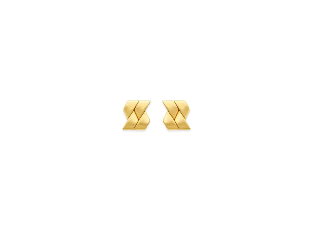 Versace Bind Stud Earrings "Bright Gold"