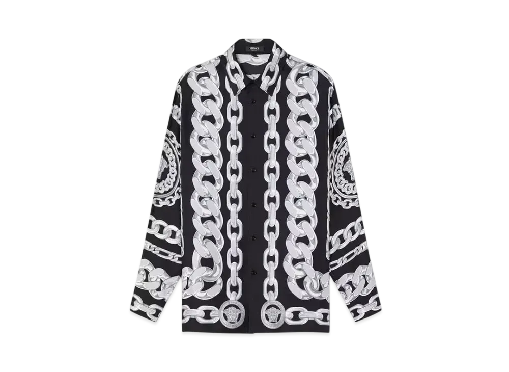 Versace Medusa Chains Silk Shirt "Print"