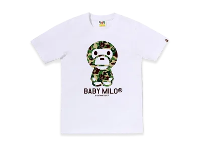 A BATHING APE Women's ABC Camo Baby Milo Tee "White/Green"