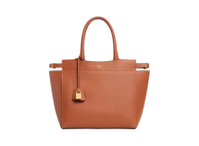 CELINE Medium Cabas Bourgeois In Smooth Calfskin "Tan"
