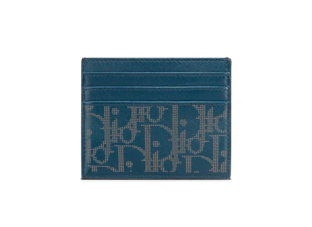 Dior World Tour Card Holder Dior Oblique Galaxy Leather "Navy"