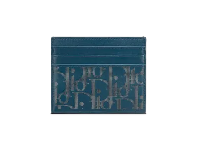 Dior World Tour Card Holder Dior Oblique Galaxy Leather "Navy"