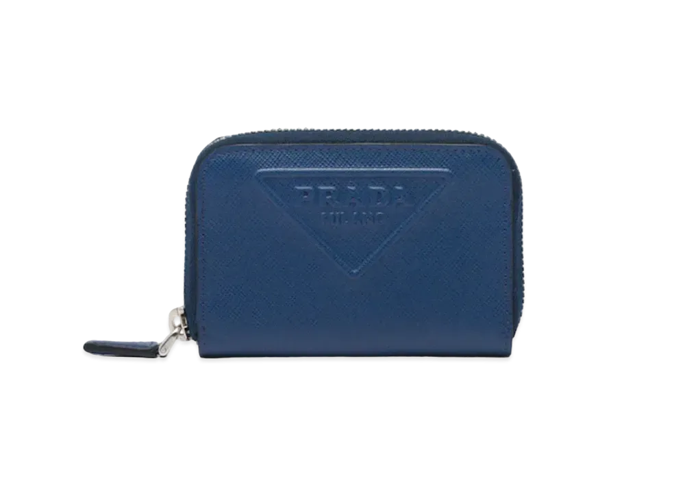 PRADA Saffiano Leather Coin Case "Blue"