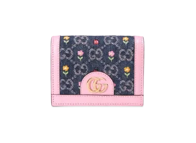 GUCCI Ophidia Card Case Wallet GG Denim "Blue/Ivory"