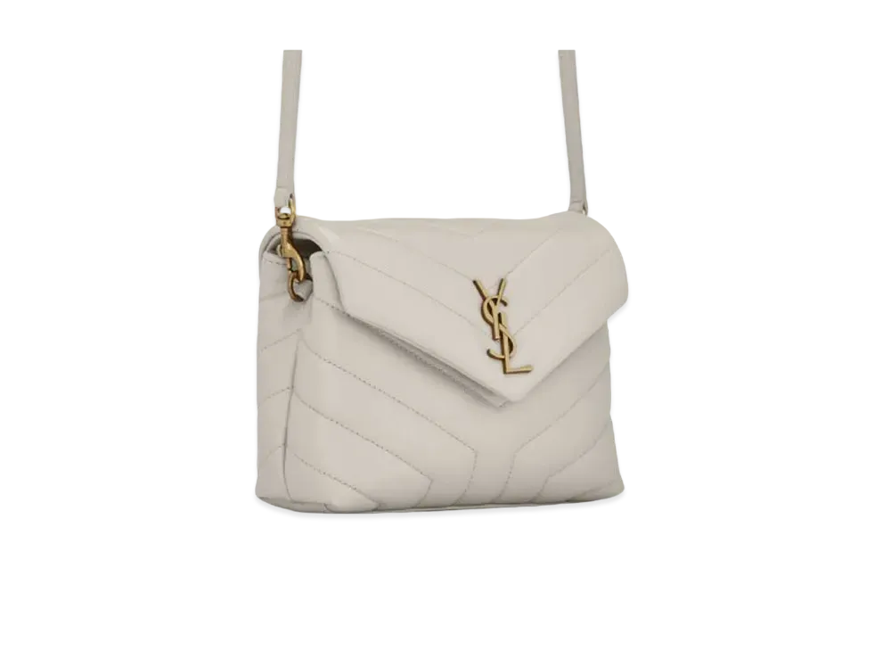 SAINT LAURENT Loulou Toy Bag In Matelasse Y Leather "Vintage White"
