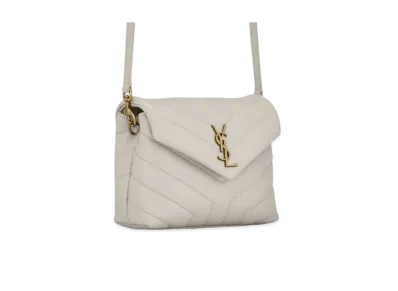 SAINT LAURENT Loulou Toy Bag In Matelasse Y Leather "Vintage White"