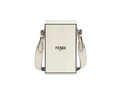FENDI Vertical Box Leather Bag "White"