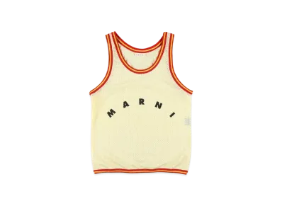 Marni White Basket Tank Top Shopping Bag In Tech Fabric "Silk White"