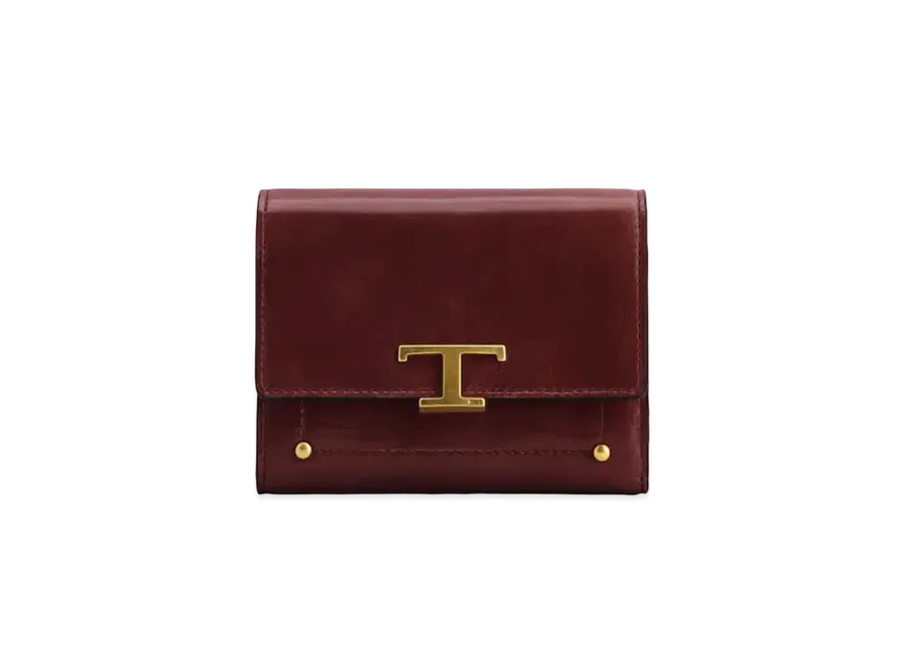 TOD'S Timeles Leather Wallet "Bordeaux"
