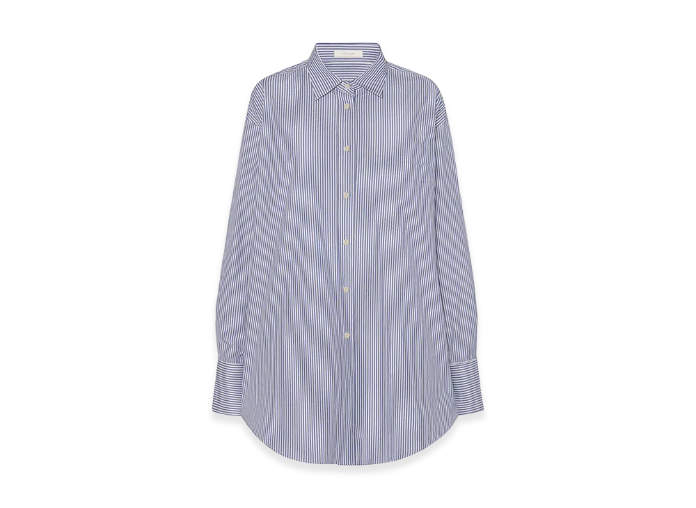 The Row Women's Ment Cotton Shirt "White/Blue"