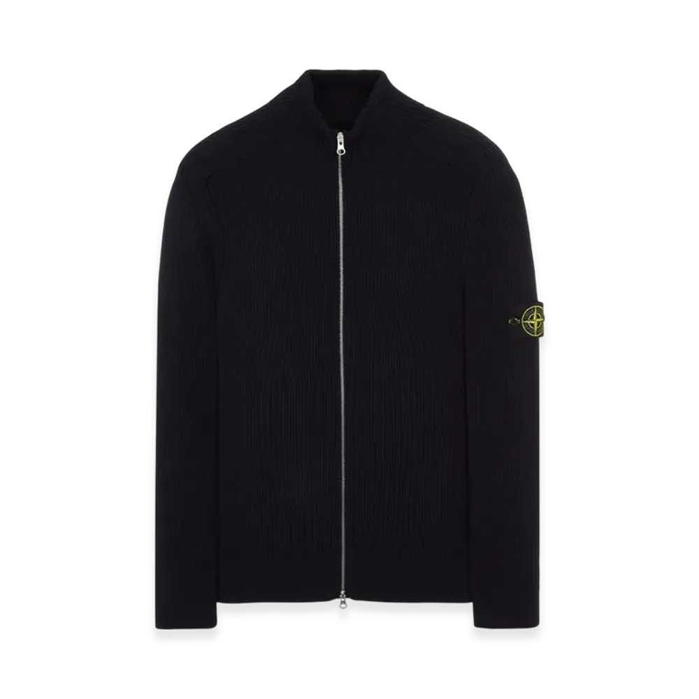 Stone Island 519C2 Wool Zipped Cardigan - 22FW "Navy Blue"