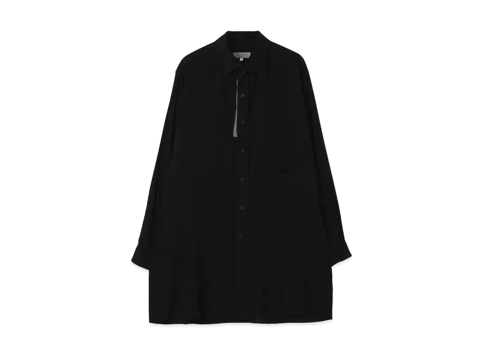 Yohji Yamamoto Pour Homme RAYON SPUN LAWN TUB BUTTONED BLOUSE "Black"