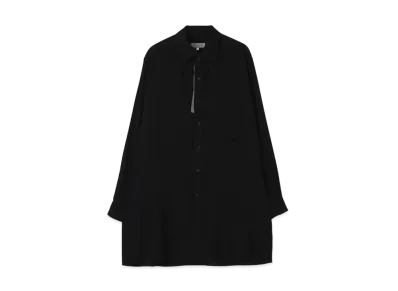 Yohji Yamamoto Pour Homme RAYON SPUN LAWN TUB BUTTONED BLOUSE "Black"