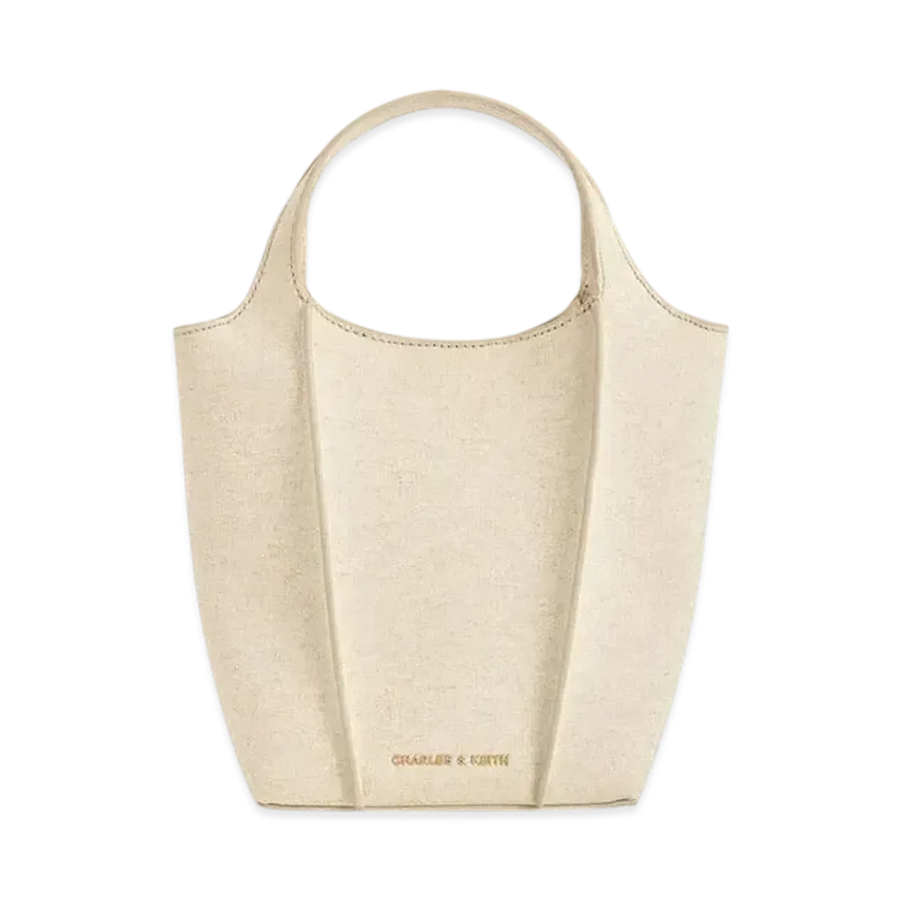 CHARLES & KEITH Arlis Linen Tote Bag "Beige"