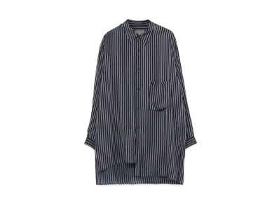 Yohji Yamamoto Pour Homme CUPRO BORDER POCKET DESIGN BLOUSE "Navy"