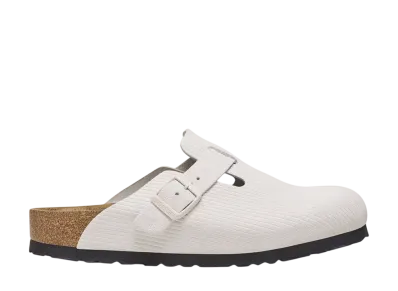 BIRKENSTOCK Boston Embossed Suede "Antique White"