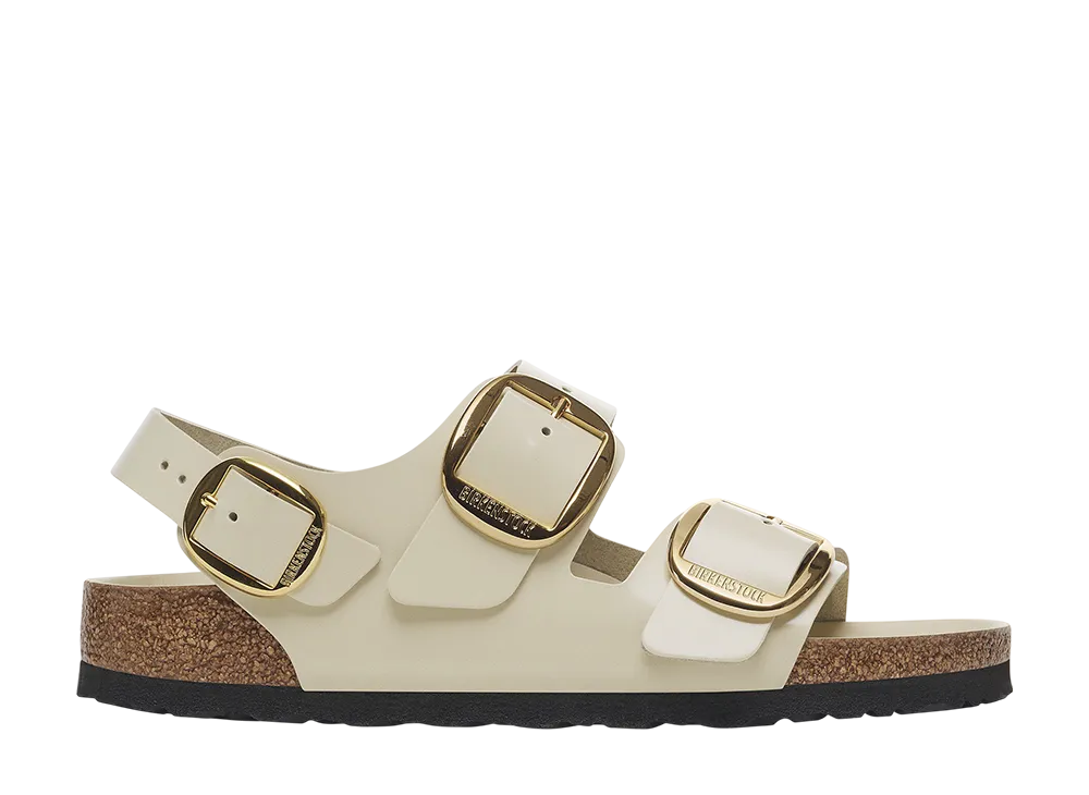 BIRKENSTOCK Women's Milano Big Buckle Natural Leather Patent "Natural Leather Patent"