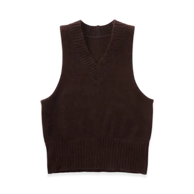 T.T Taiga Takahashi LOT.503 Varsity Letterman Vest "Triple Mud Dyed Brown"