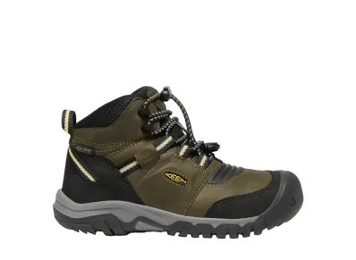 KEEN Big Kids Ridge Flex Mid Waterproof "Dark Olive/Dusky Citron"