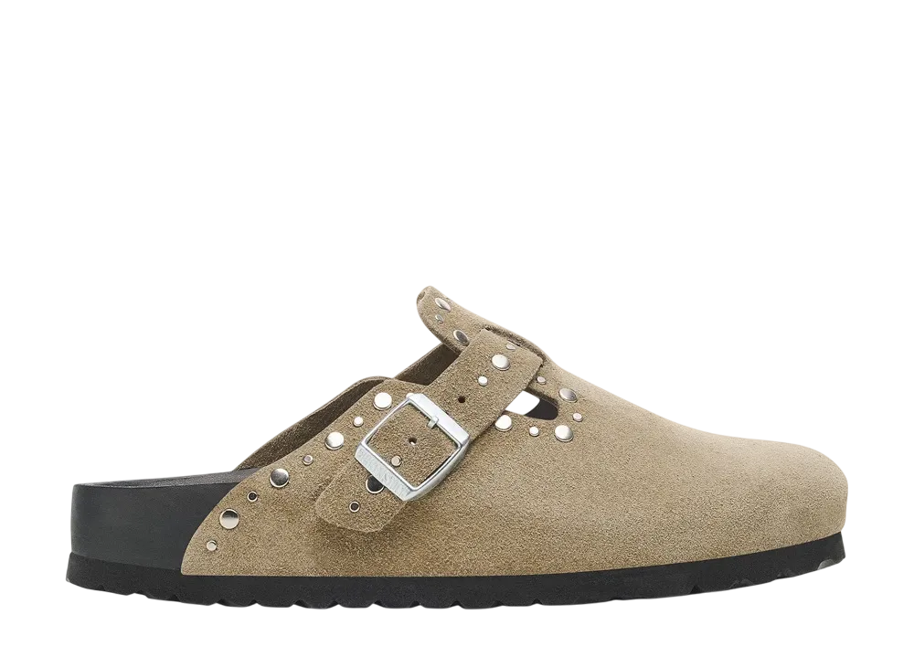 BIRKENSTOCK Boston Rivet Suede Leather "Taupe"