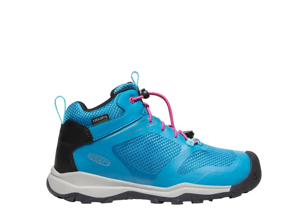 KEEN Big Kids Wanduro Mid Waterproof "Fjord Blue/Fuchsia Purple"