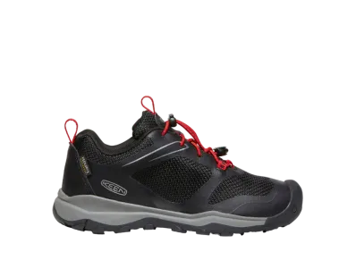 KEEN Big Kids Wanduro Low Waterproof "Black/Ribbon Red"