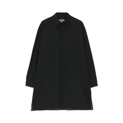 Yohji Yamamoto Cellulose Lawn A-Hem Edged Shirt Collar B "Black"