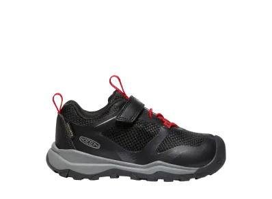 KEEN Little Kids Wanduro Low Waterproof "Black/Ribbon Red"
