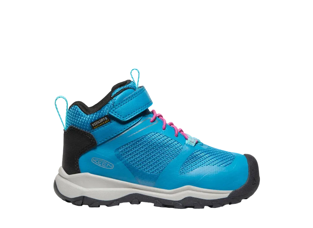 KEEN Little Kids Wanduro Mid Waterproof "Fjord Blue/Fuchsia Purple"