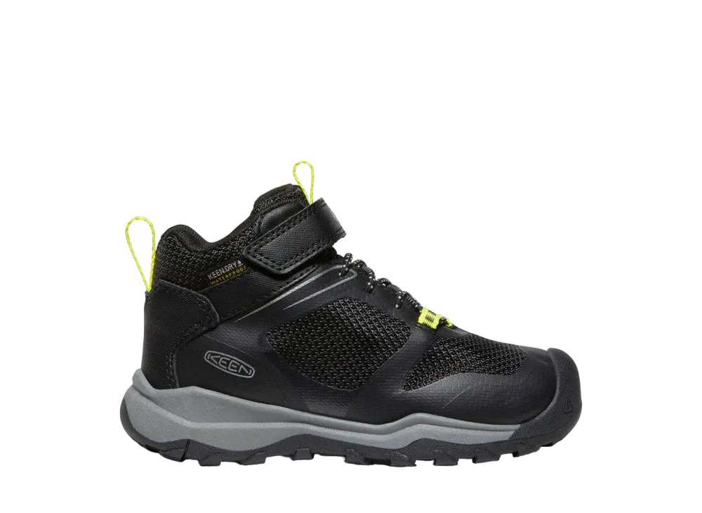 KEEN Little Kids Wanduro Mid Waterproof "Black/Silver"