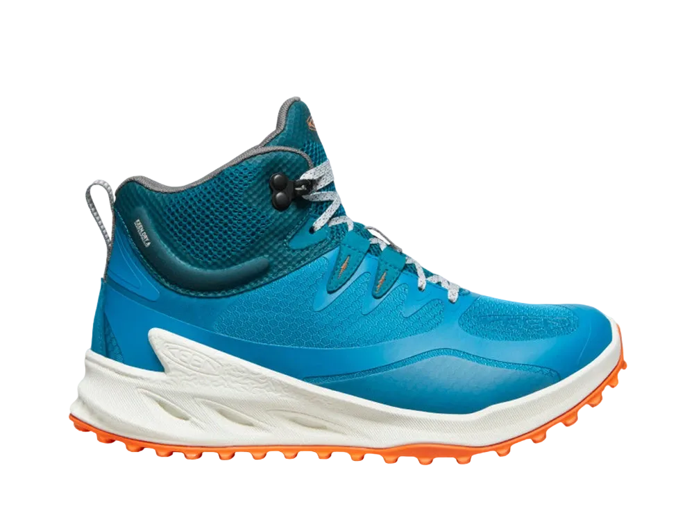 KEEN Women's Zionic Mid Waterproof "Fjord Blue/Tangerine"