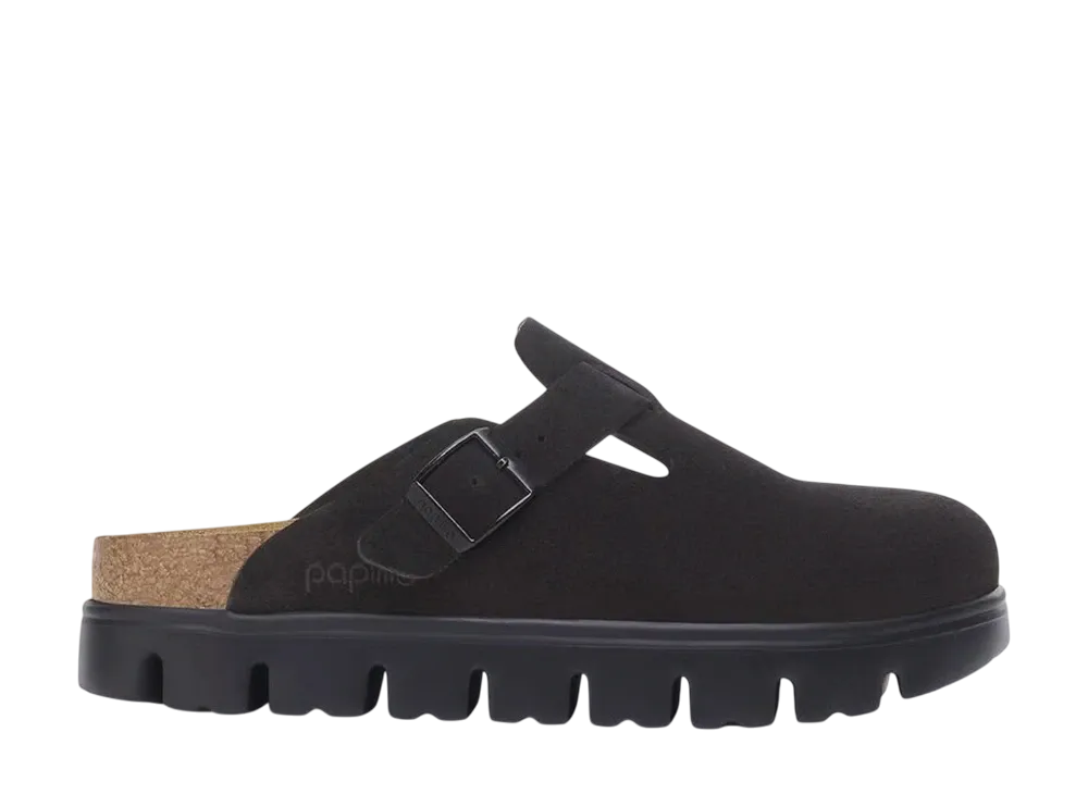 BIRKENSTOCK Boston Chunky Suede Leather "Black"