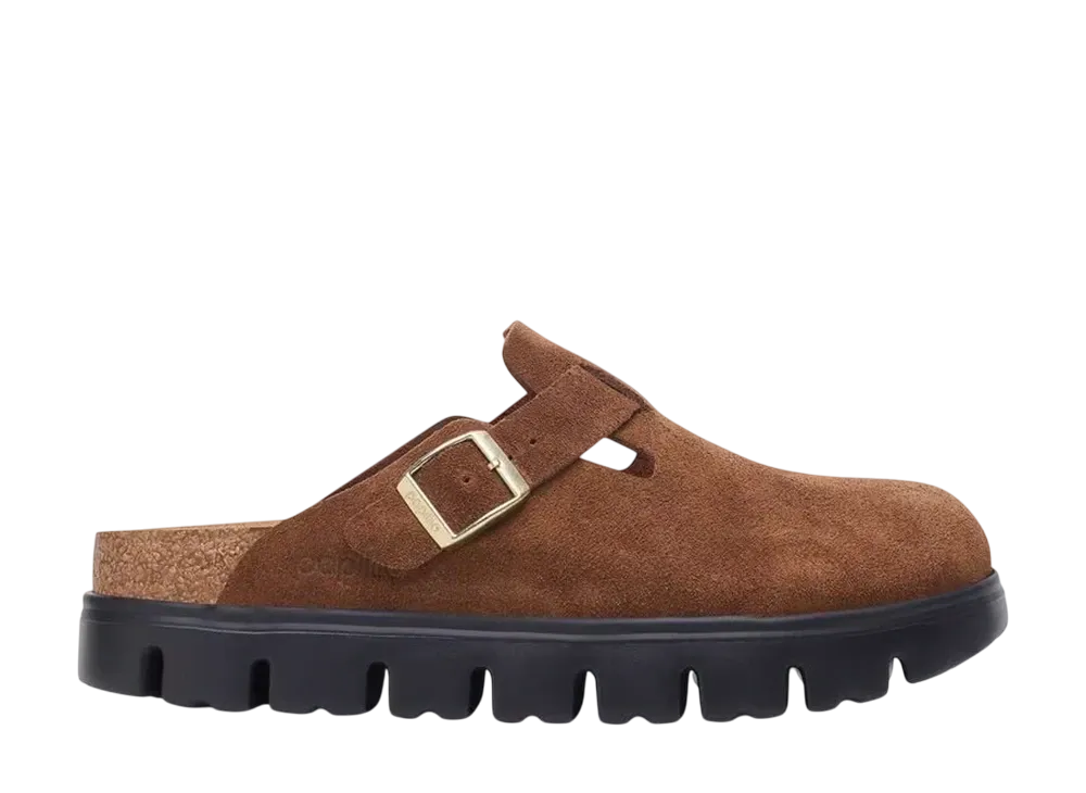 BIRKENSTOCK Boston Chunky Suede Leather "Dark Tea/Black"